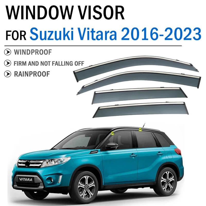 

2016-2023 FOR Suzuki Vitara Window Visor Deflector Visors Shade Sun Rain Guard Smoke Cover Shield Awning Trim Car Accessories