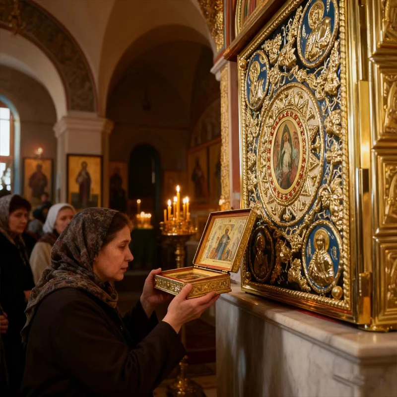 Neu2026 Orthodoxe Gottesdienst-Ikonoklase Gold Blaue Emaille Handwerkskunst Ritual-Ornament für Kirchen Stabil und Dick Nicht leicht zu verformen Geschenk – Detail 6