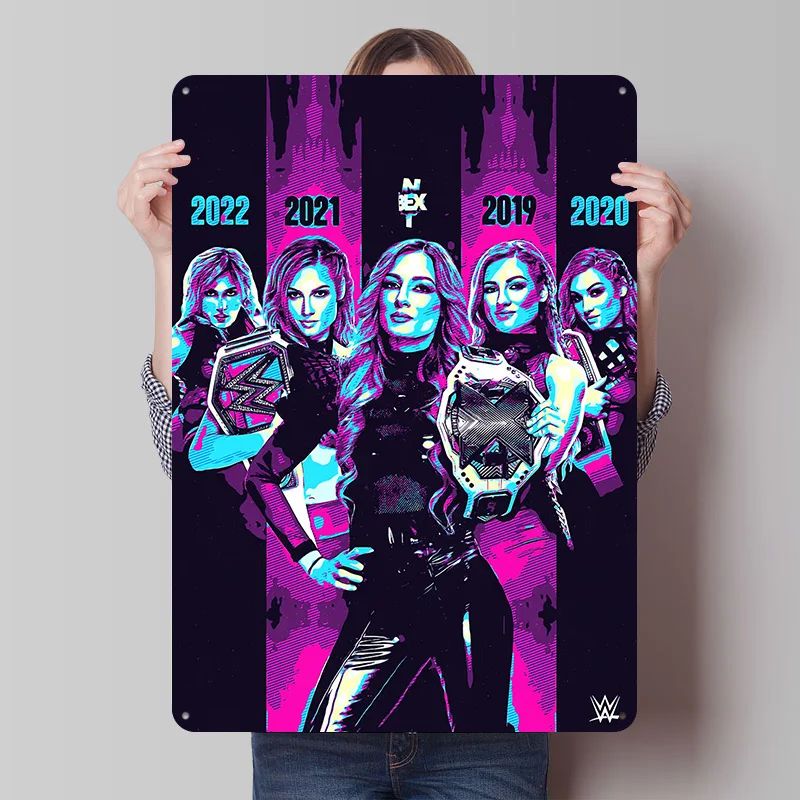 Póster de Becky Lynch, Luchadora de NXT, Letreros Metálicos Vintage Personalizados, Arte de Pared, Placa de Metal Retro para Decoración de Dormitorio, Decoración Estética para el Hogar