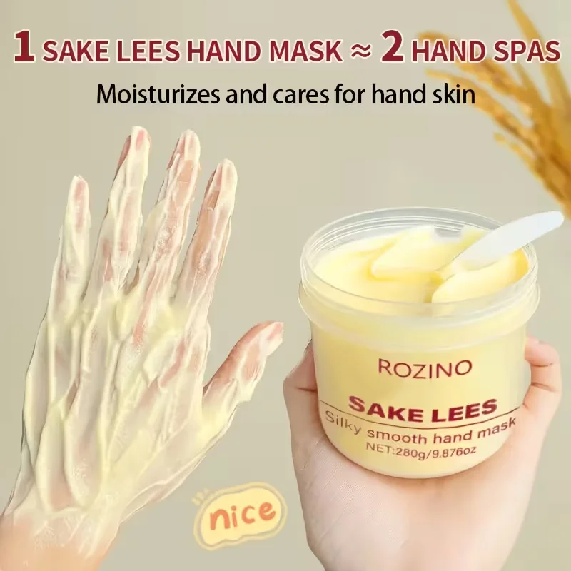 280g Handmaske mit Weinschlamm-Seidenextrakt (100 kostenlose Handschuhe enthalten) - Hypoallergene, feuchtigkeitsspendende und aufhellende Formel, geeignet für raue, trockene und schälende Hände, verbessert feine Linie – Detail 5