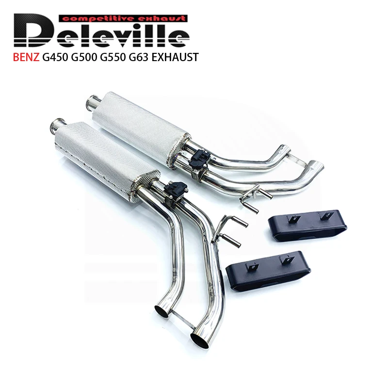 For Benz G500 G63 G65 Stainless Steel Catback Exhaust Pipes Exhaust Tip Valvetronic Remote Valve Exhaust Muffler Pipes