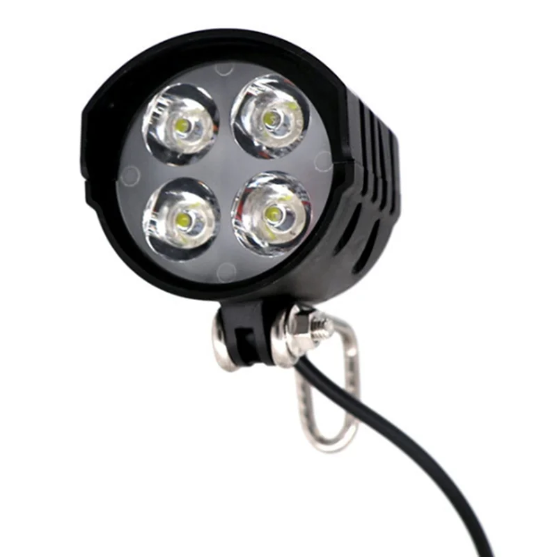 Picture 3: A06F-E-Bike Horn Light 12W Electric Bicycle 4 LED Headlight Waterproof 2 In 1 Horn And Light Switch Bicycle Flashlight