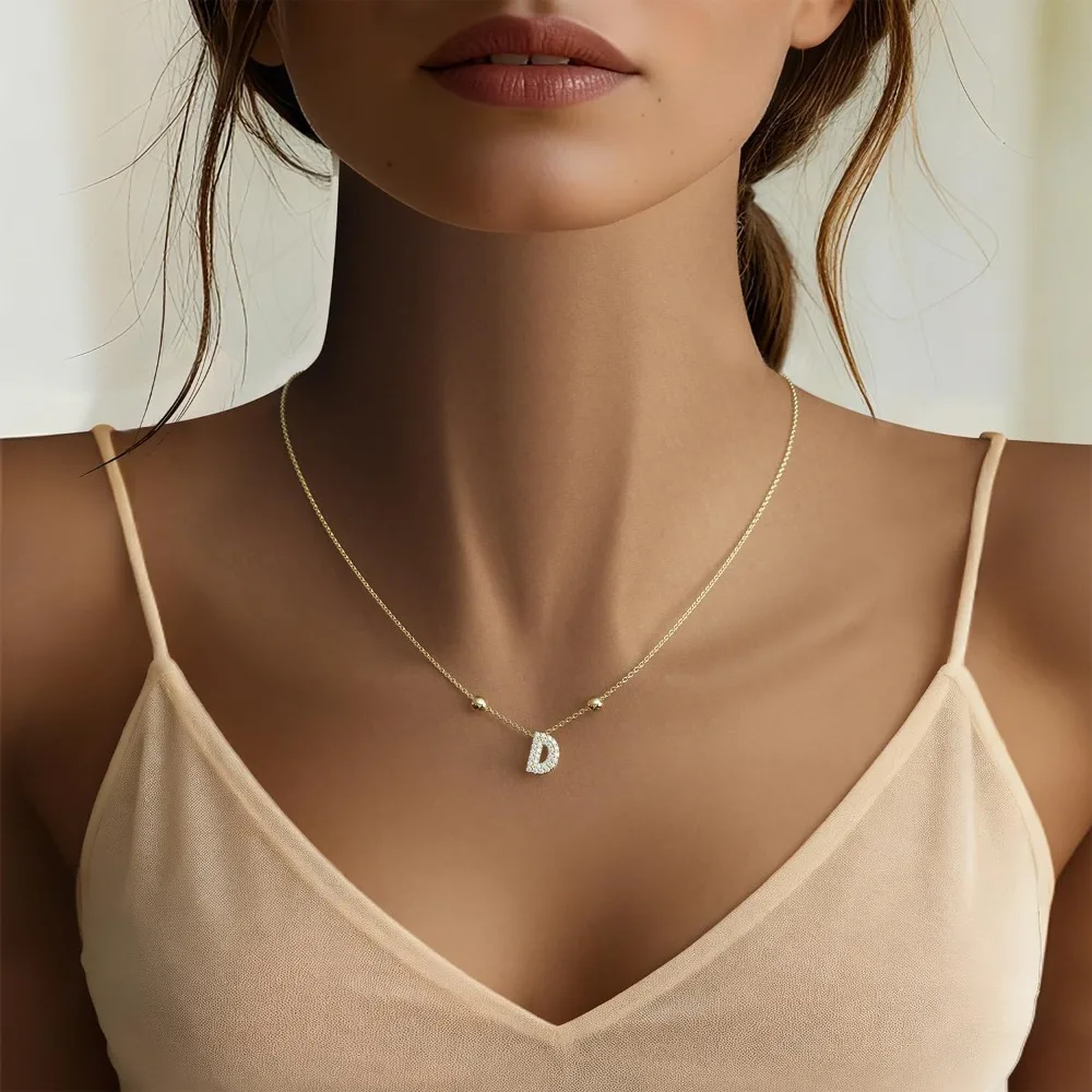 قلادة على شكل قلب أو قلادة أولية للنساء غير مشوهة من حجر تشيكوسلوفاكيا مجوهرات أنيقة قابلة للتحويل سلسلة قابلة للتعديل هدية لأميها #5