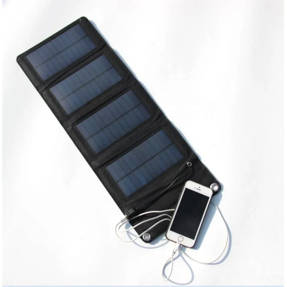 

1piece Foldable Solar Panel 7W 5V Sun power Solar Cells Bank Pack USB Cable Waterproof for Phone Backpack Camping Hiking