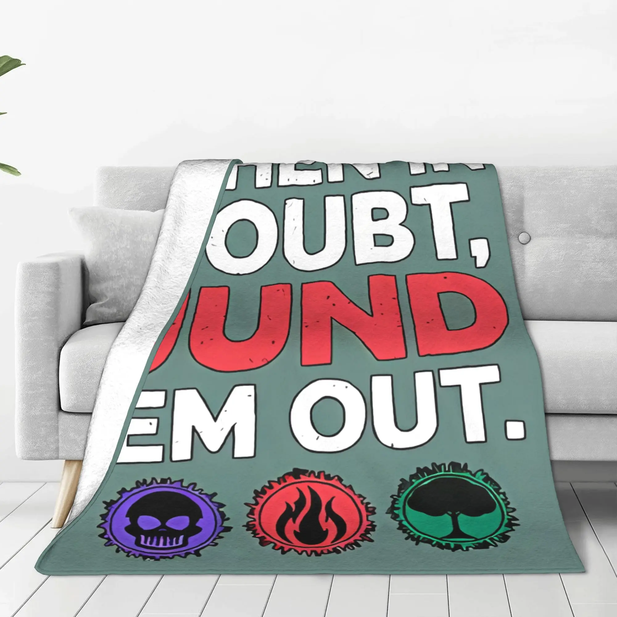 1PC Home Cutecore When In Doubt, Jund 'Em Out MTG Blanket Super Cosy Plush Home Living Room Sofa Halloween