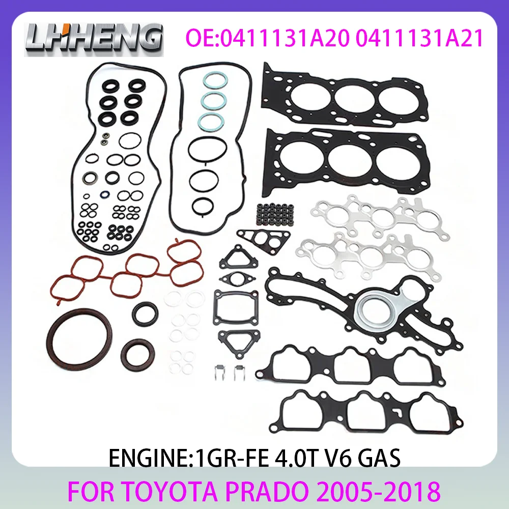 Комплект прокладок двигателя 1GR-FE для TOYOTA LAND CRUISER PRADO FJ CRUISER GSJ1 J15 4.0L 4.0 L T V6 GAS 2005-2018 0411131A20 0411131A21