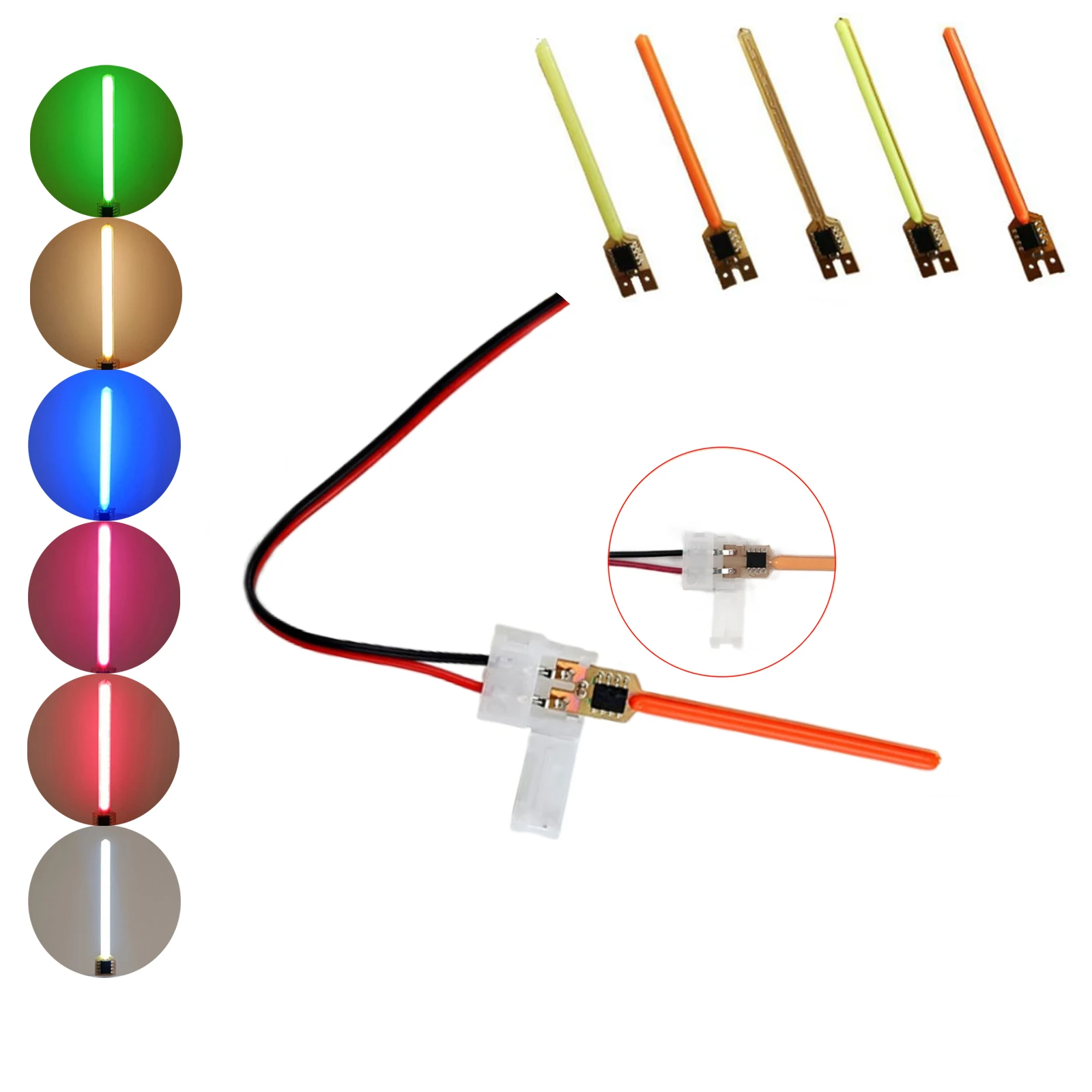 DC 3V LED Meteor Shower Flowing Water Lamp with No Need Welding Buckle Wire LED COB Filament Diodes Parts DIY Decor 40/59/70MM