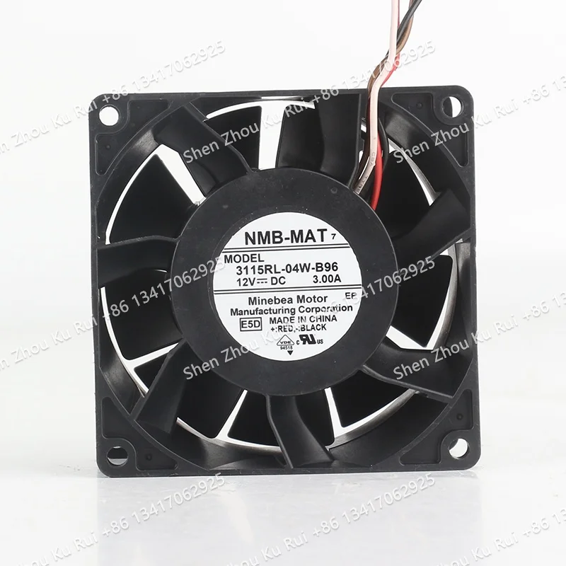 80X80X38MM Original NMB DC 12V 3.00A AC EC 8038 high air volume PWM server four-wire 8CM 3115RL-04W-B96 cooling fan