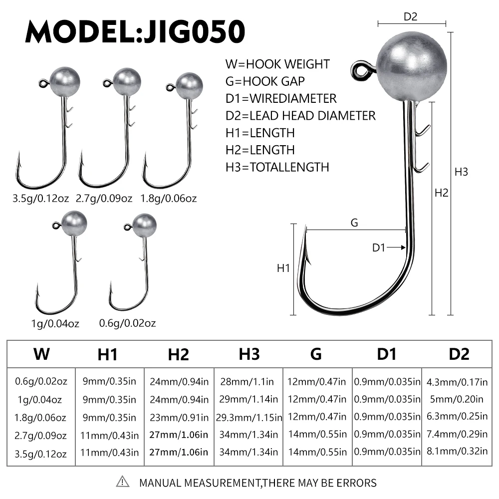 Proberos 10PCS/BOX Ned Rig Jig Hook Precision Fishing Soft Lures Baits Worm Lure Fishing Hook Fishing  Jig Head Hook Tackle
