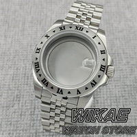 40mm EXP2 Stainless Steel Watch Case New Double End Links Fixed Bezel Roman Number Sapphire Glass Fit NH34NH35 ETA2824 PT5000