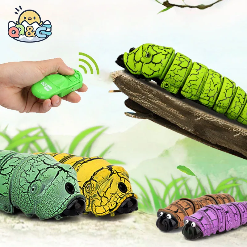 Simulation Tricky RC Caterpillar Robot Simulated Cute Animals Remote Control insects Halloween Toys for Kids Children's Gifts