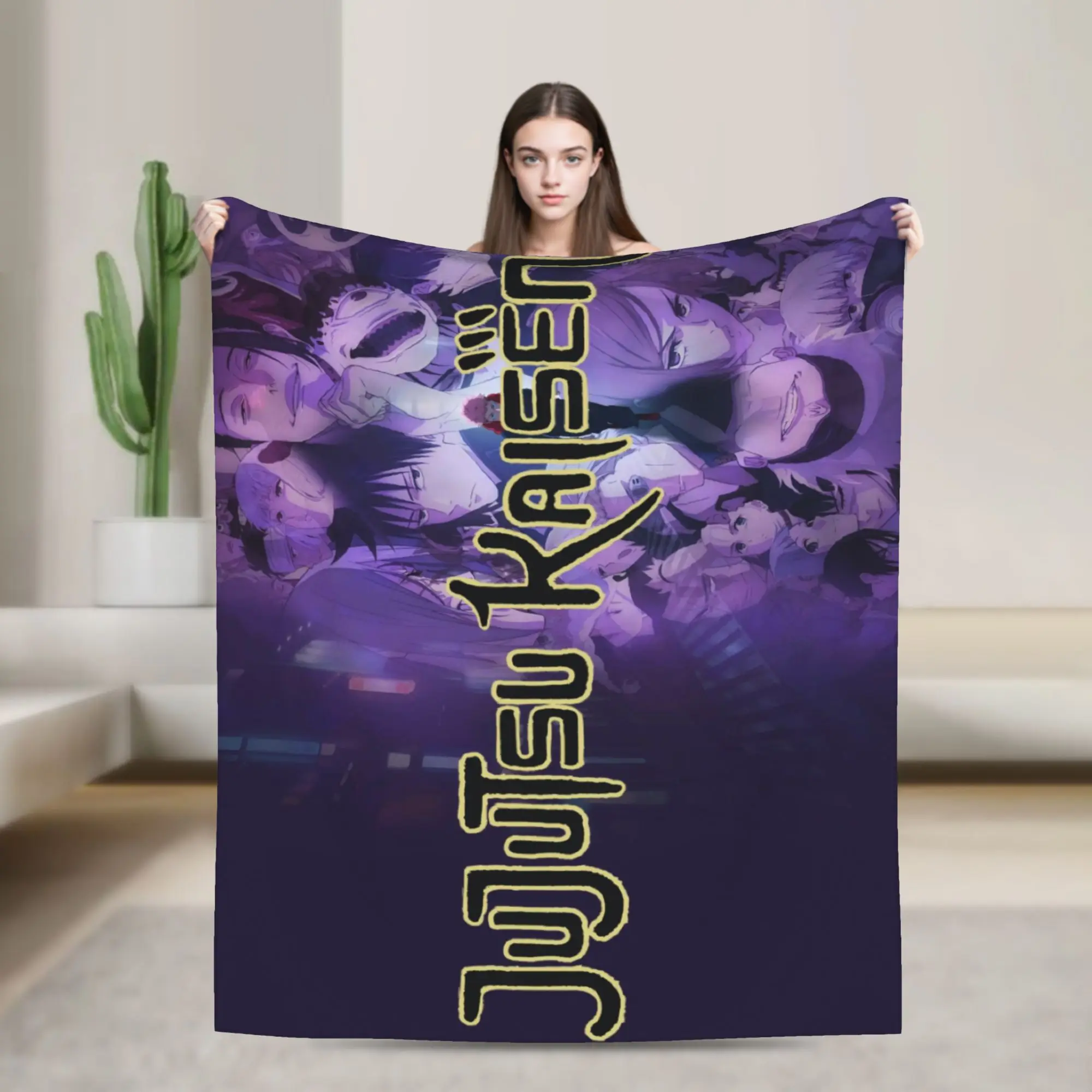 Super Warm BlanketKids Camping Jujutsu Kaisen Hot Anime Throw Blanket  Flannel Bedspread For Couch Bed Street Trend Bed Cover
