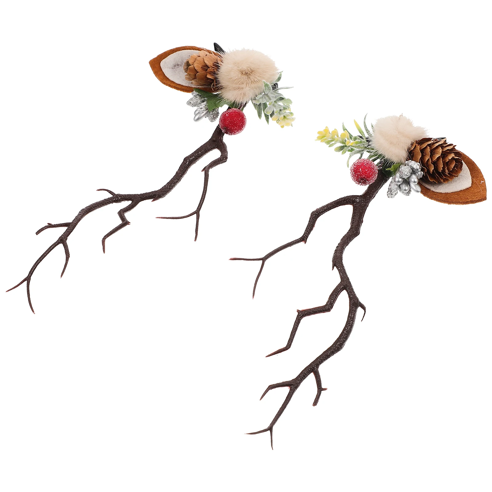 

Antler Hair Clip Elk Horn Headband Xmas Costume Accessories Silk Cloth Barrettes Women Christmas Hairpin Deer Clips