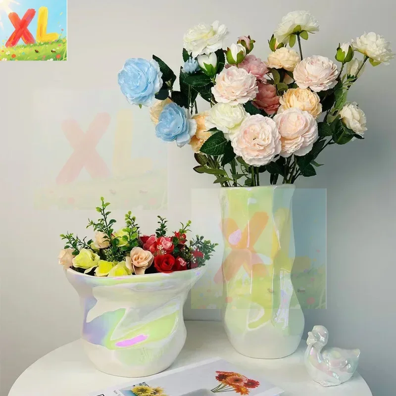 

Jingdezhen Home Placement Vase Pearl Color Vase Creative Simplicity Living Room Art Decoration Ornament