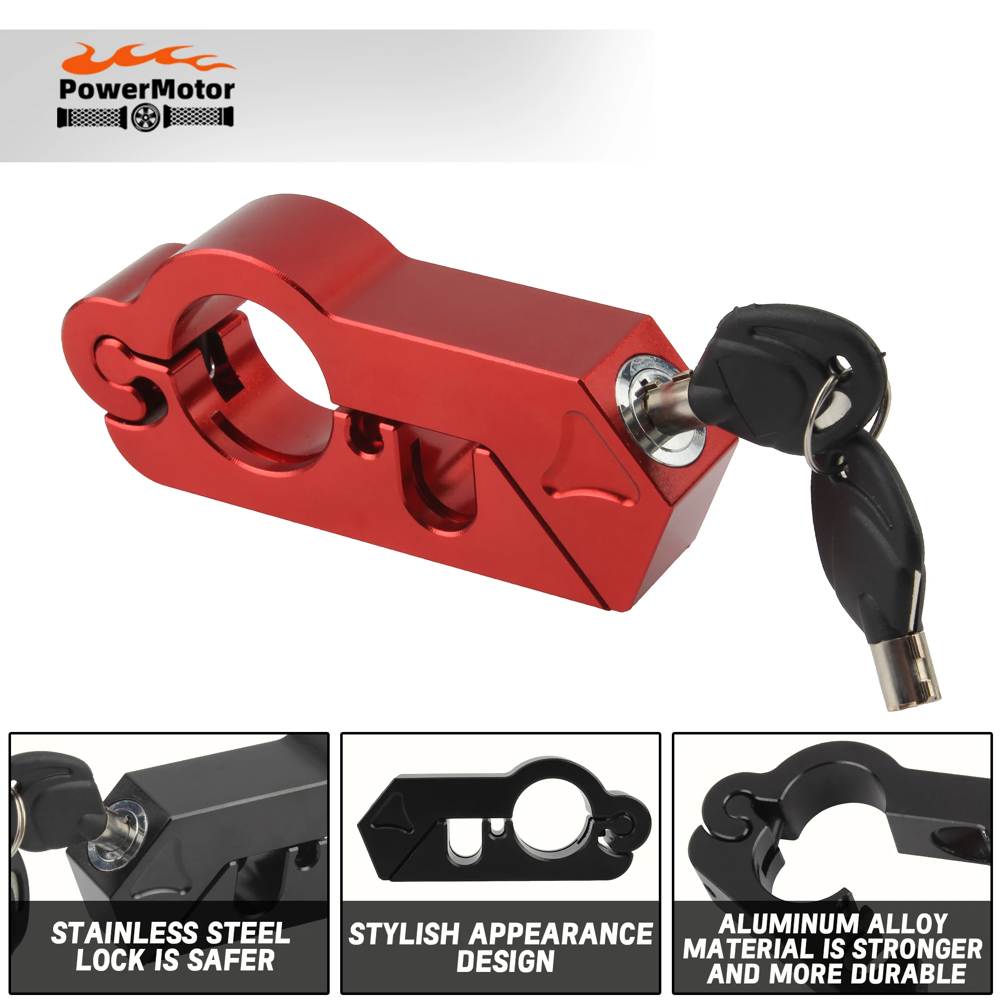 

Замок на руль мотоцикла, замок на руль, тормозная ручка, замок для шлема с ЧПУ для скутера, квадроцикла, ADV, велосипеда для грязи, противоугонные модификации