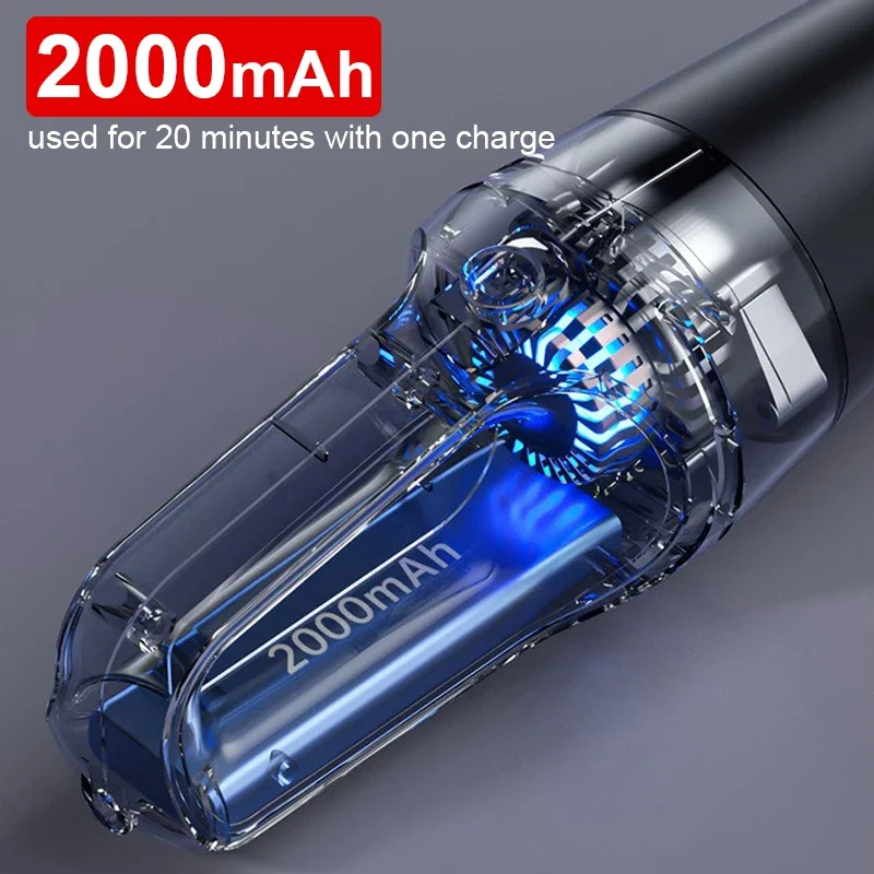 Portable Wireless Vacuum Cleaner 5000PA Super Suction Handheld Cordless Dust Cleaner Dual-use Pet