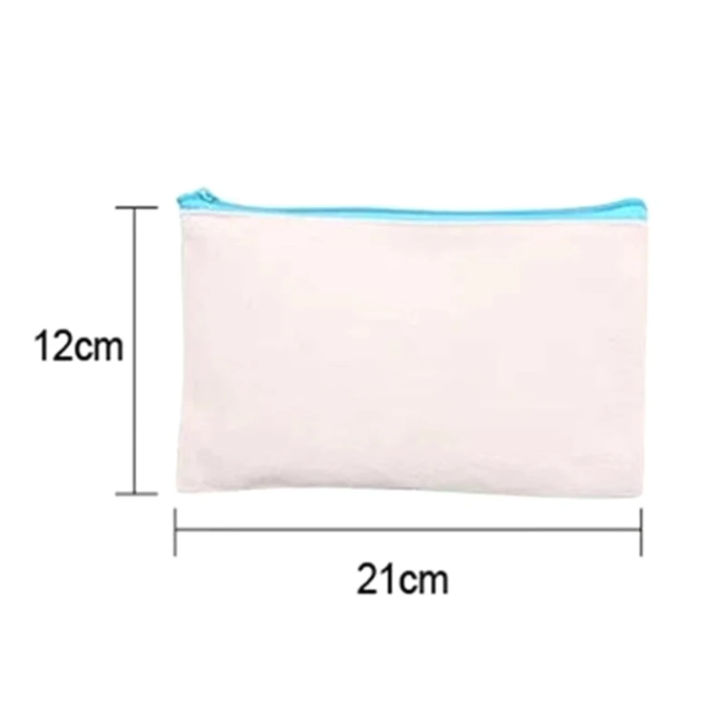 10Pcs Blank Canvas Zipper Pouch Makeup Bags/Small Pencil Pouch Multi-Purpose Travel Bags With Color Zipper For DIY Craft