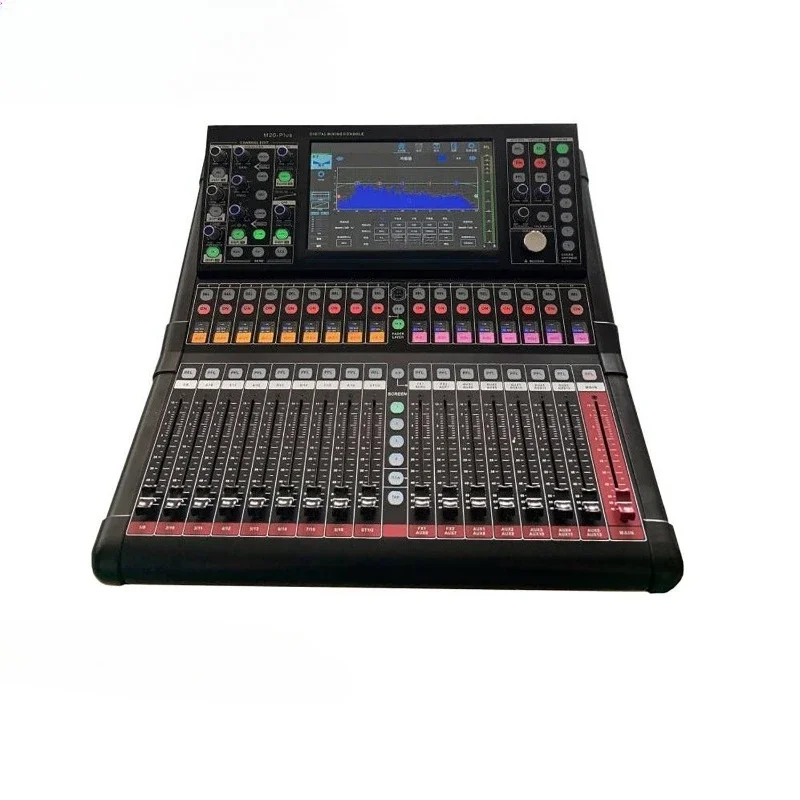 Stage meeting digital mixer with balanced digital recording large display mixer