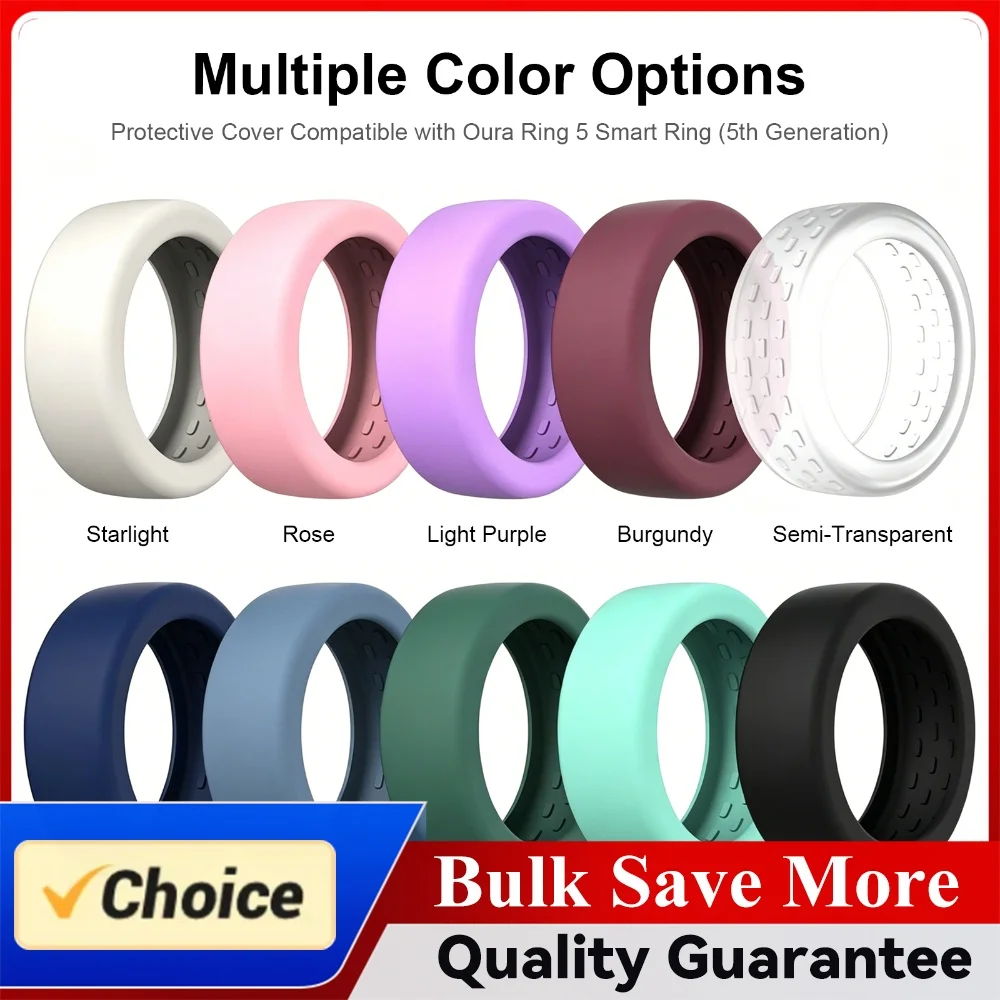 For for Oura Ring 5 Silicone Ring Cover Wear Resist Scratch Proof Smart Rings Sleeve Multifunctional for Daily Life Gym Workout