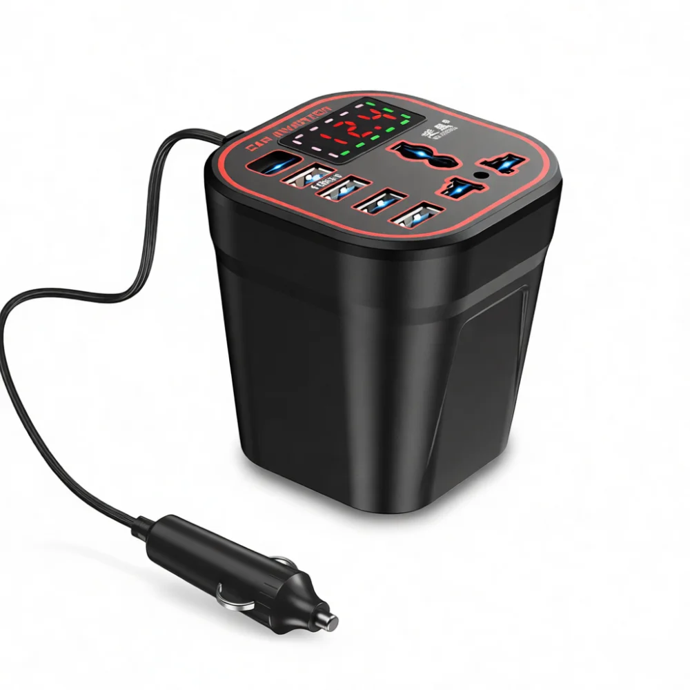 Car Power Inverter 12V 24V To 220V Quick Charging Adapter Multi Function Socket USB Port Auto Electronic Laptop Charger
