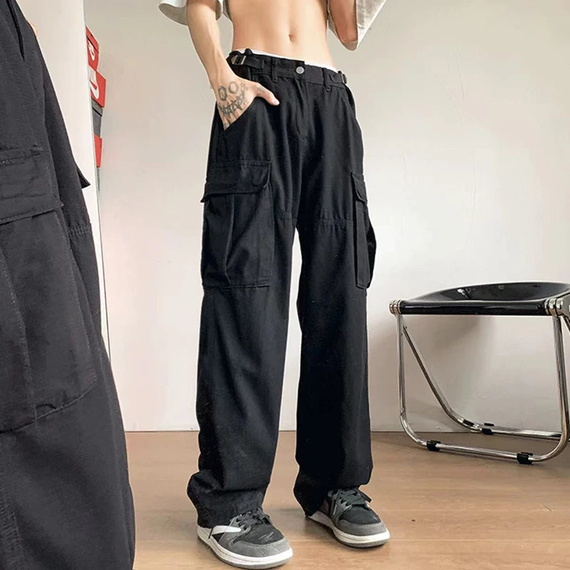 Zoki Japanese High Waist Women Cargo Pants Summer Bf Thin Large