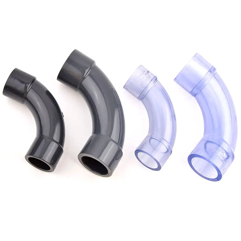 20/25/32/40/50/63mm UPVC 90 Degree Big Arc Elbow Large Crescent Bend Connector Aquarium Adapter Water Supply Pipe Accessories