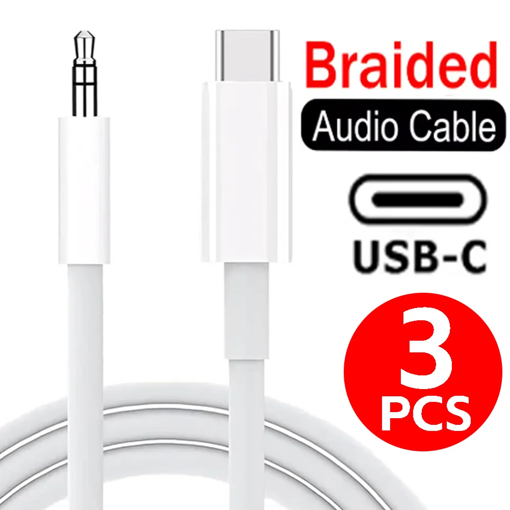 

1/2/3Pcs Audio Cable Type C To 3.5mm Jack Cord Car Speaker Headphones USB CAdapter for IPhone 17 16 15 for Samsung Huawei Xiaomi
