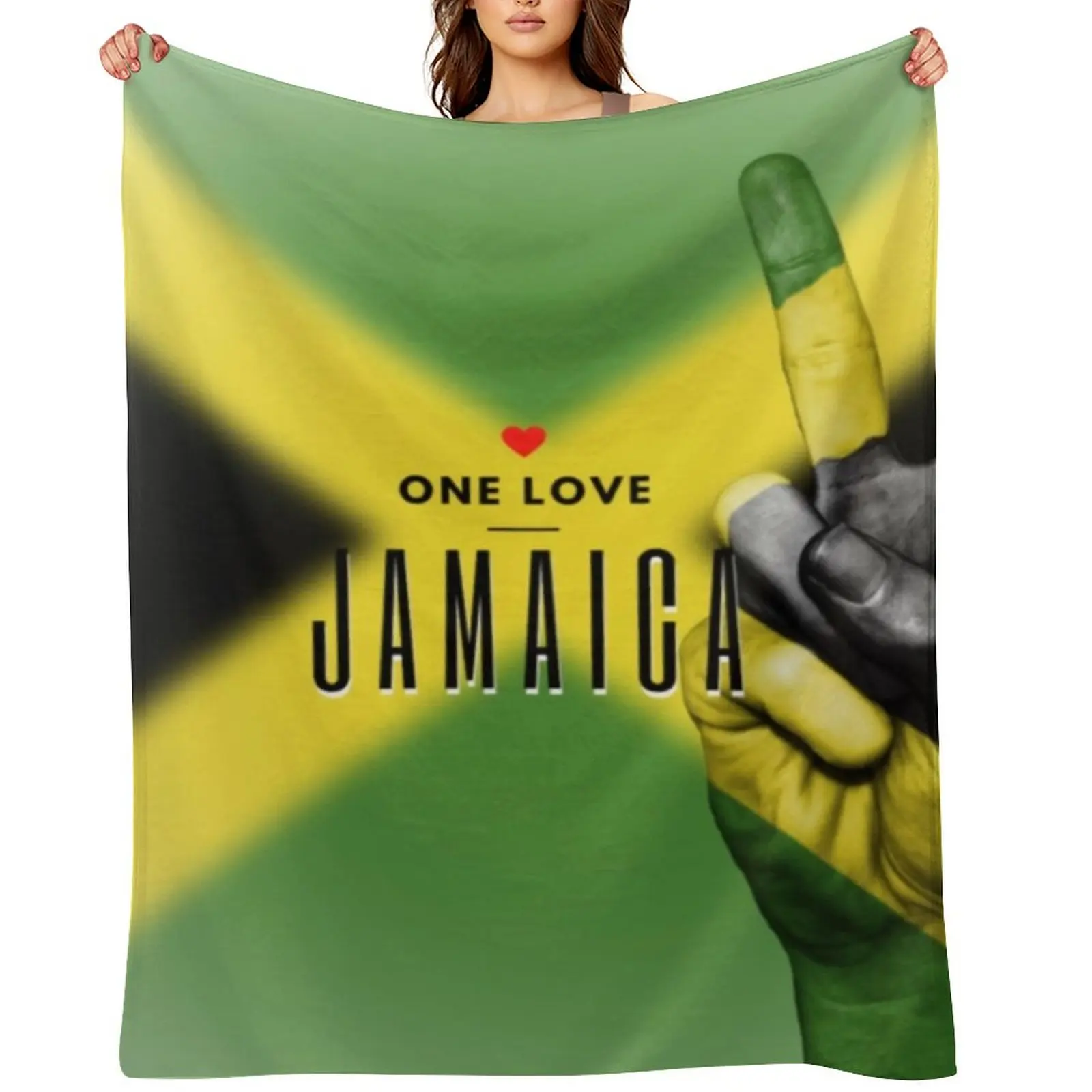 

One Love Jamaica Throw Blanket Flannel Fabric For Decorative Sofa anime Shaggy Blankets
