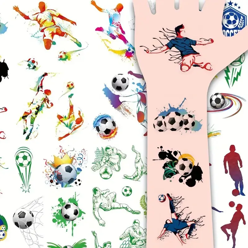 

10 шт./компл., спортивные временные татуировки, олимпийский футбол, тематические поддельные татуировки, наклейки для детей, руки, лицо, запястье, товары для дня рождения