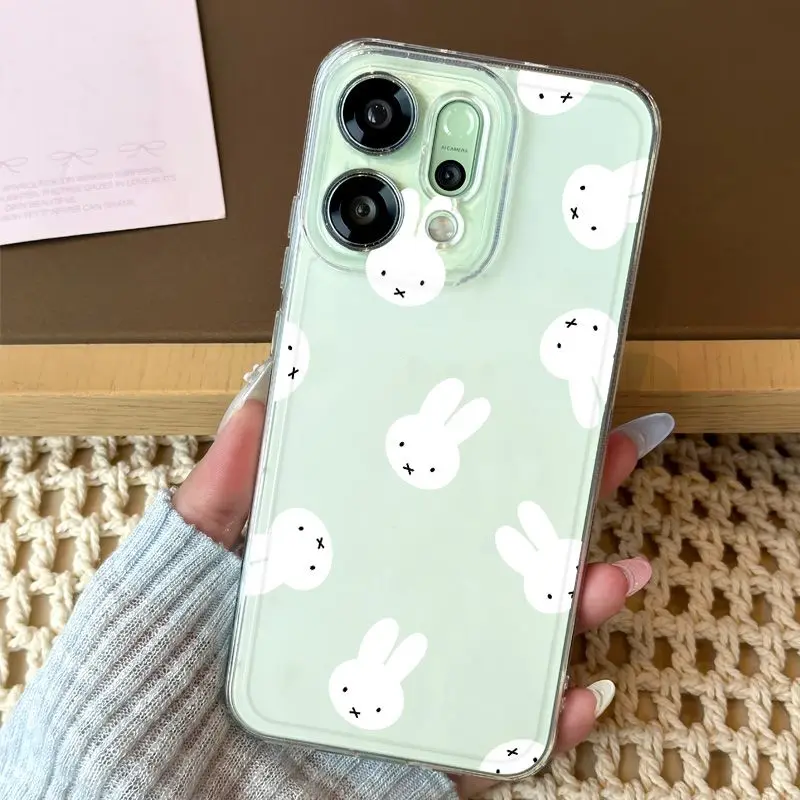 

New Kawaii Miffy Phone Case Transparent Floral Miffy Rabbit IPhone 17 16 15 14 13 12 11 Pro Max