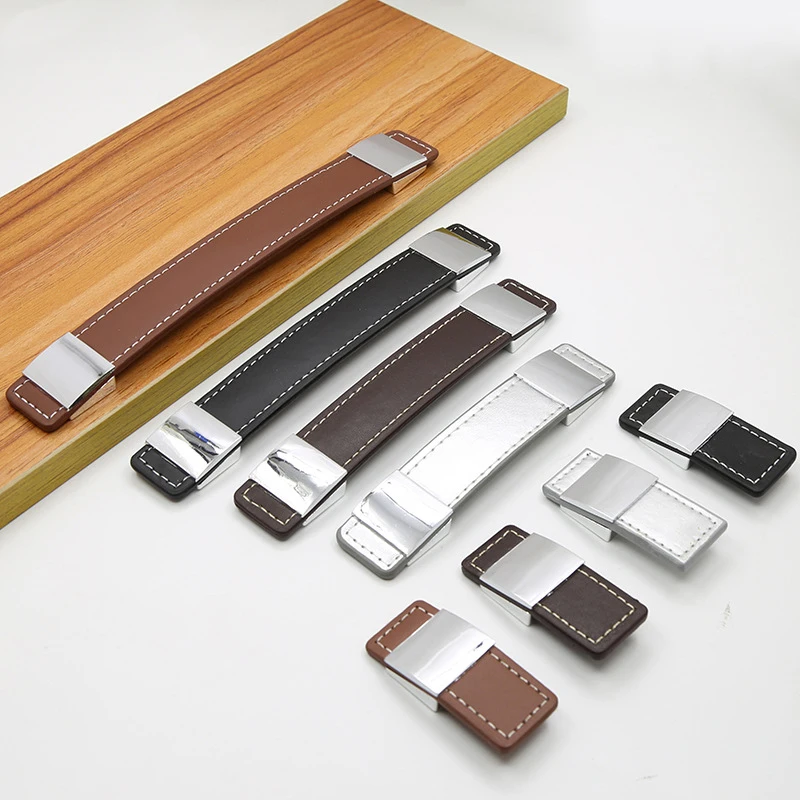 Modern Minimalist Furniture Cabinet Door Handle Leather Handle Drawer Wardrobe Leather Wine Cabinet Door Handle
