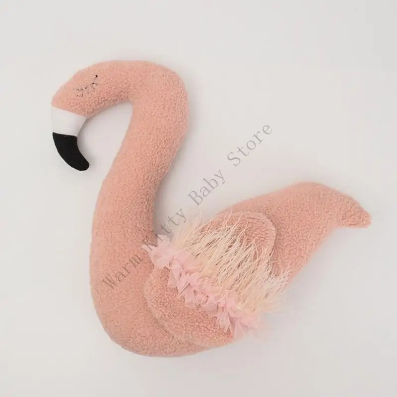 Plush Flamingo Posing Doll Cushion For Full Moon Baby Studio Photo Shooting Background Assit Pillow Newborn Photography Props