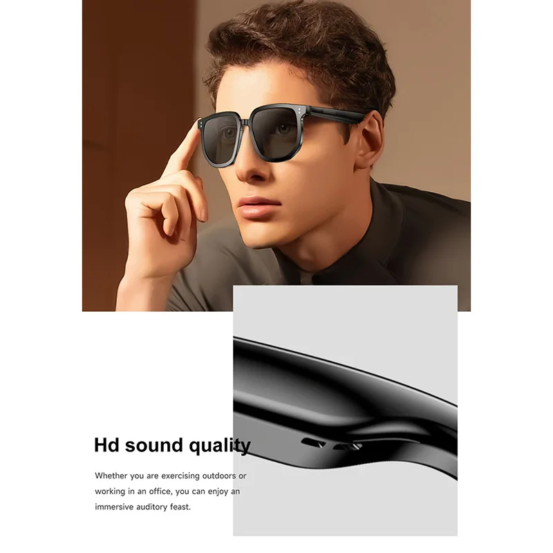Новые умные очки с поддержкой Bluetooth, переключения музыки, фотосъемки с дистанционным управлением и солнцезащитными очками с голосовым помощником Ai