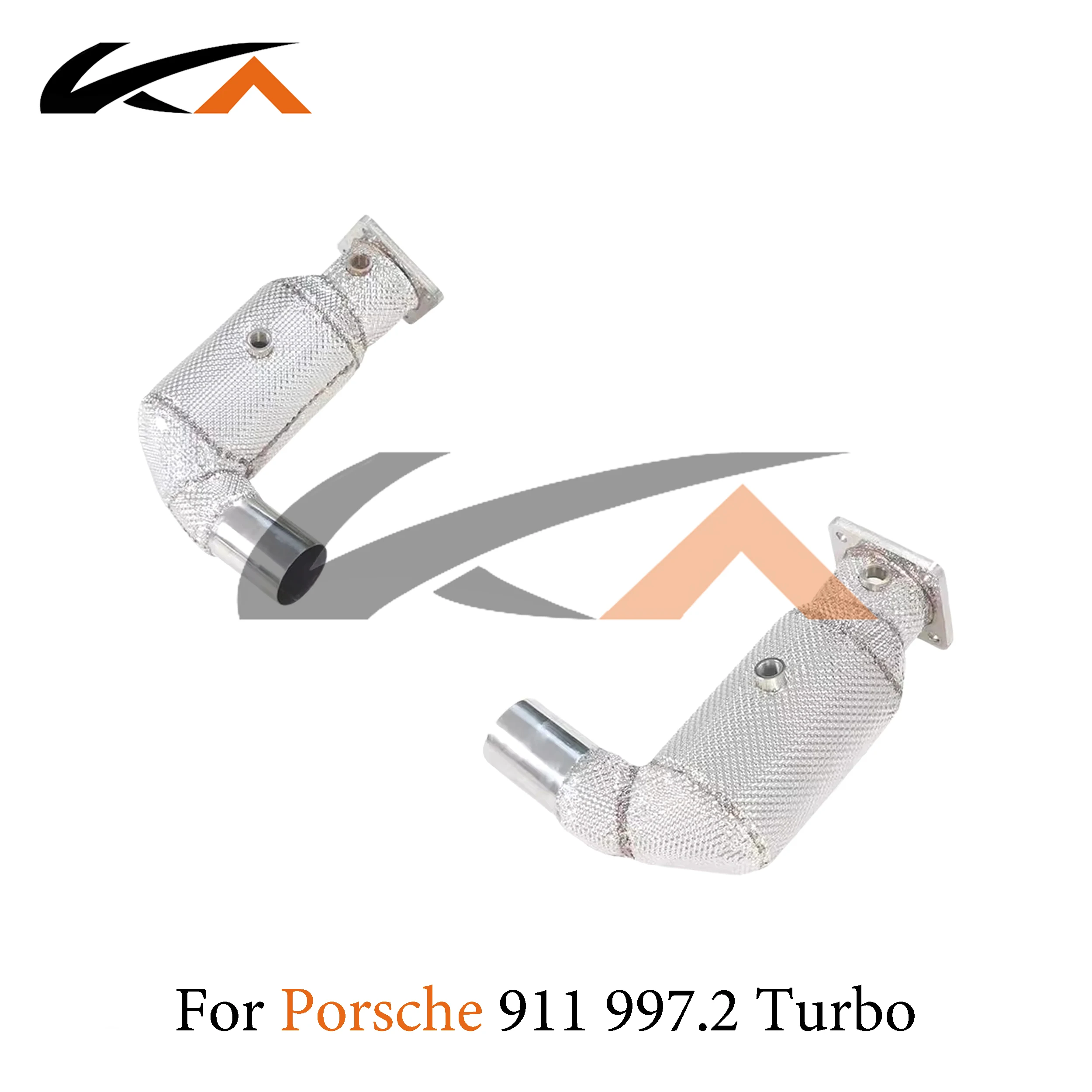 KA Tuning Performance Downpipe Exhaust for Porsche 911 997.2 Turbo 3.8T Heat Shield with Catalysis