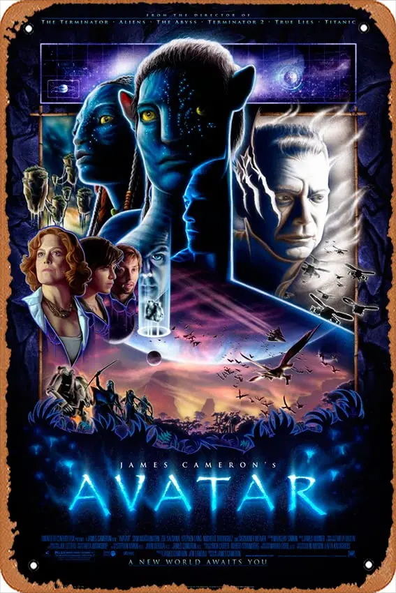 Avatar Movie Series Vintage Retro Tin Sign,Movie Poster Art Classic Movie Posters Man Cave Wall Art Decor Gift Women Men 8x sign