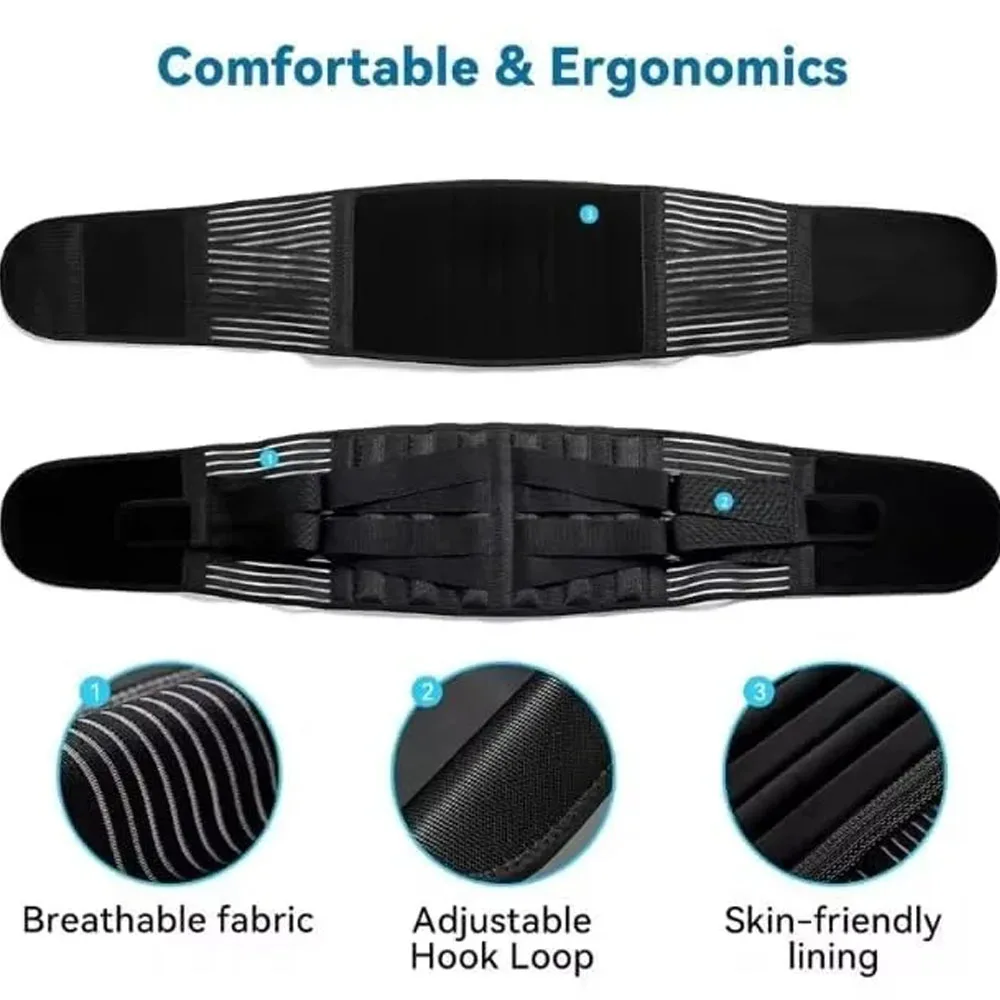 Back Brace for Men & Women - Lower Back Support Belt for Sciatica, Bulging Disc & Pelvic Pain Relief - Adjustable Lumbar Support image 3