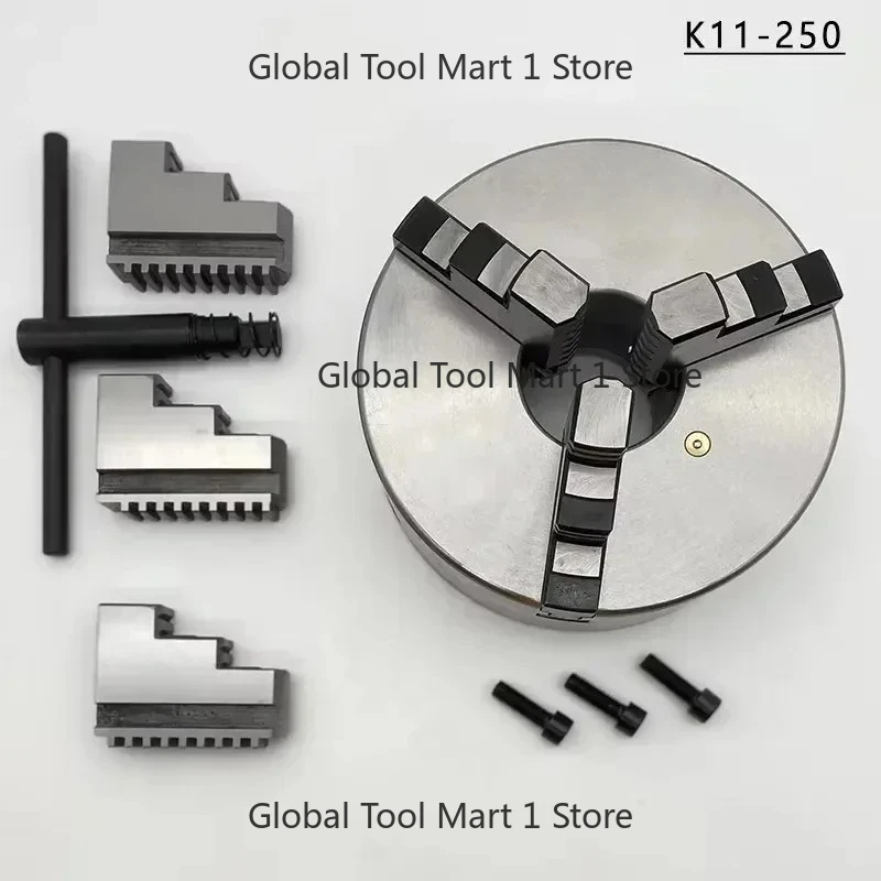 Metal 250Mm Precision Three Jaw Self Centering K11-250 Desktop Lathe Manual  Chuck