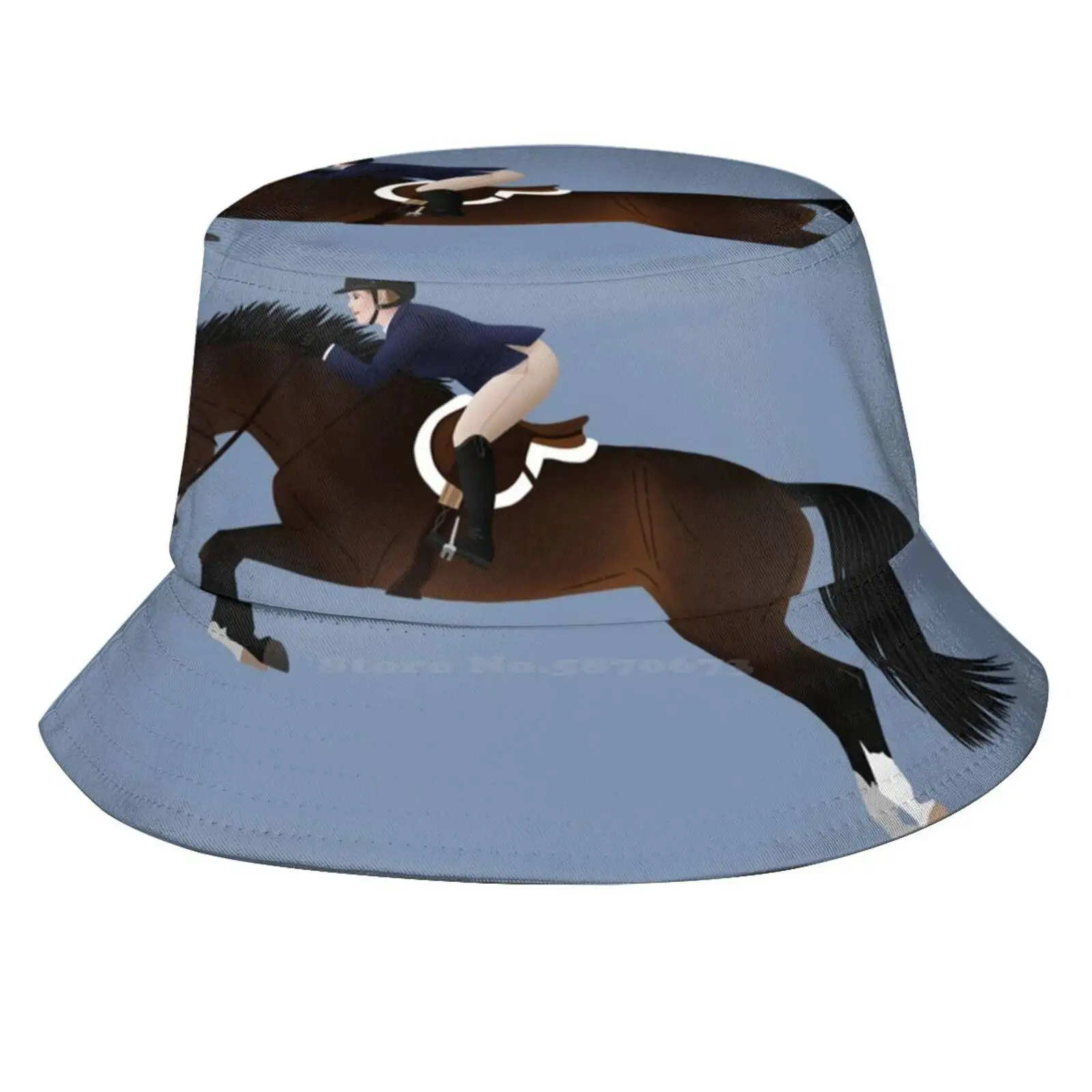 Bay Hunter Jumper - Equine Rampaige Sun Cap Fisherman Hat Bucket Hats Darkbay Bayhorse Warmbloodhorse Hunterjumper