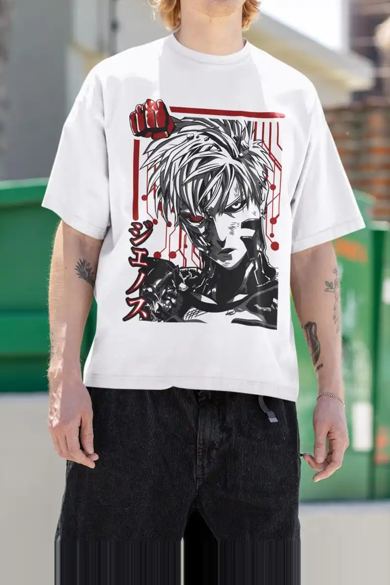 Cyborg Hero Unisex T-Shirt – Japanisches Anime-Design, Shonen Manga Vibes, futuristische Kampfästhetik, Tokyo Streetwear, Japan Cyb