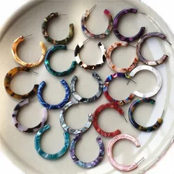 38mm Acetate Hoop Earrings For Women Fashion Party Earrings Jewelry Green Red Pink EH22Blue
