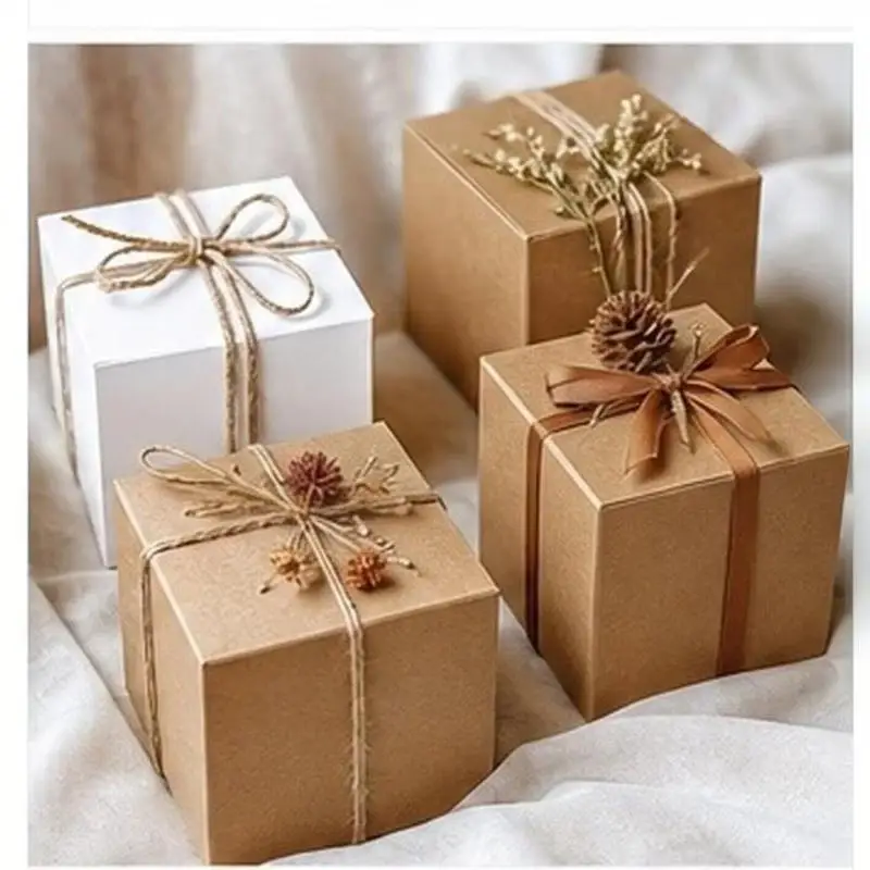 10Pcs Packaging Box Kraft Packing Box For Gift Wrapping Homemade Treats Cookies Favors Handmade Soap Bar StorageBH-ELEVEN