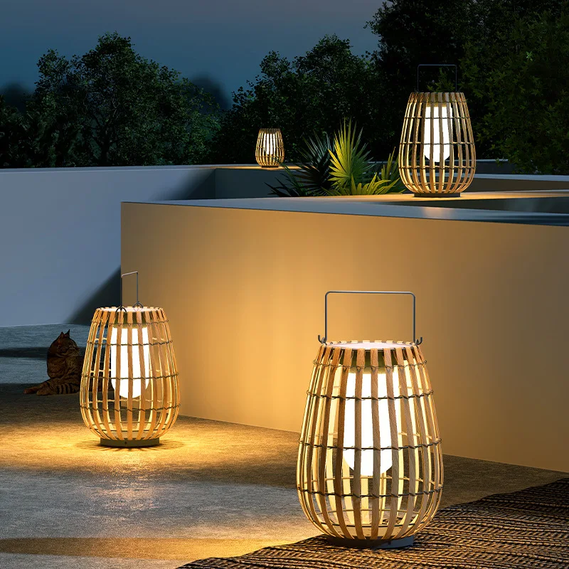 Iron Outdoor Solar Lights Retro Portable LED Light Lawn Courtyard Garden Waterproof Lighting Lamps Warm Light Decoration Lamp
