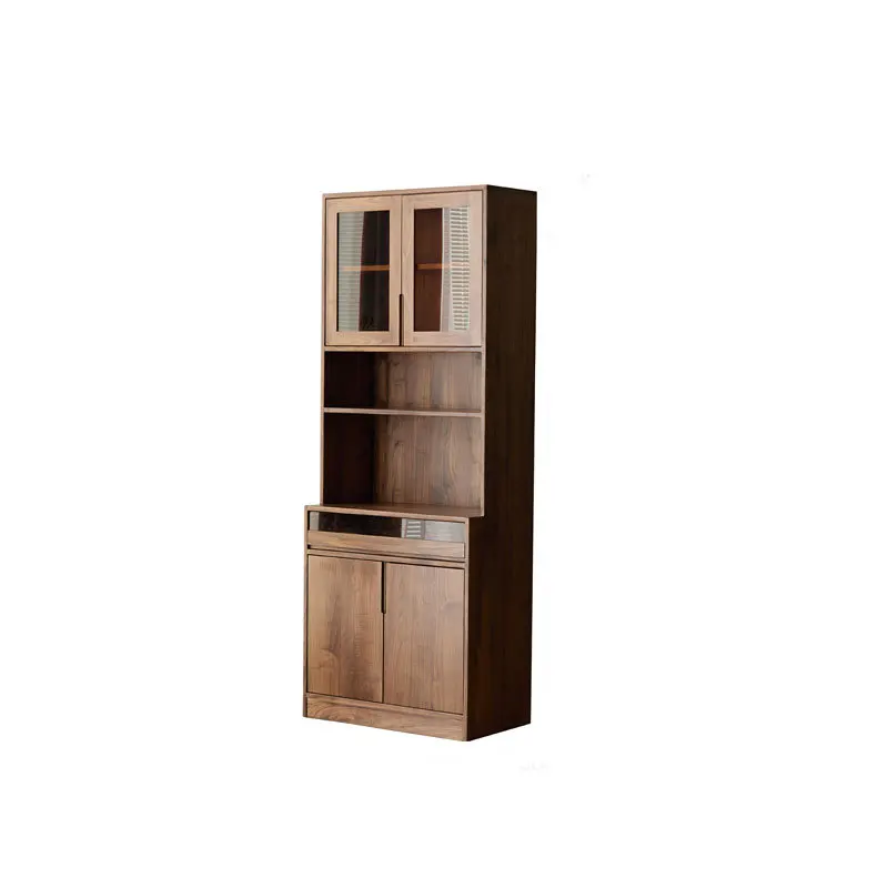 

North American black walnut dining side cabinet Nordic simple wall integration