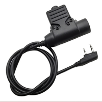 Stylish-New U94 PTT Cable Plug Adapter For Baofeng UV-5R UV-S9 Plus UV-82 AR-152 UV-10R Walkie Talkie Two Way Radio