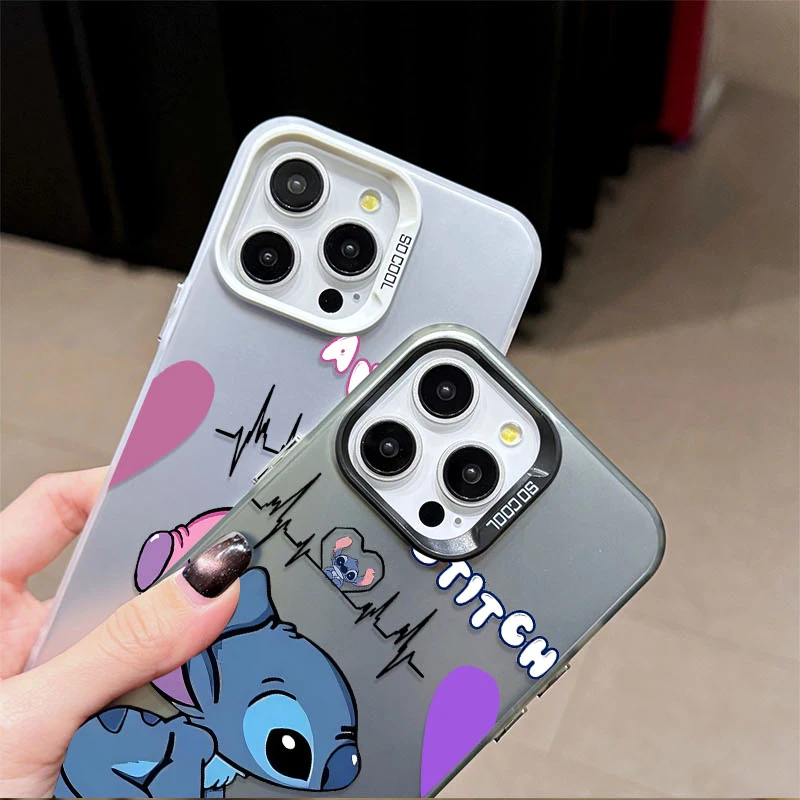 Disney Stitch Love Couples Matte Case for Samsung Galaxy A55 A35 A25 A15 A05 A05S 5G A13 A23 A12 A22 A32 A52 A52S A72 A51 A71 4G