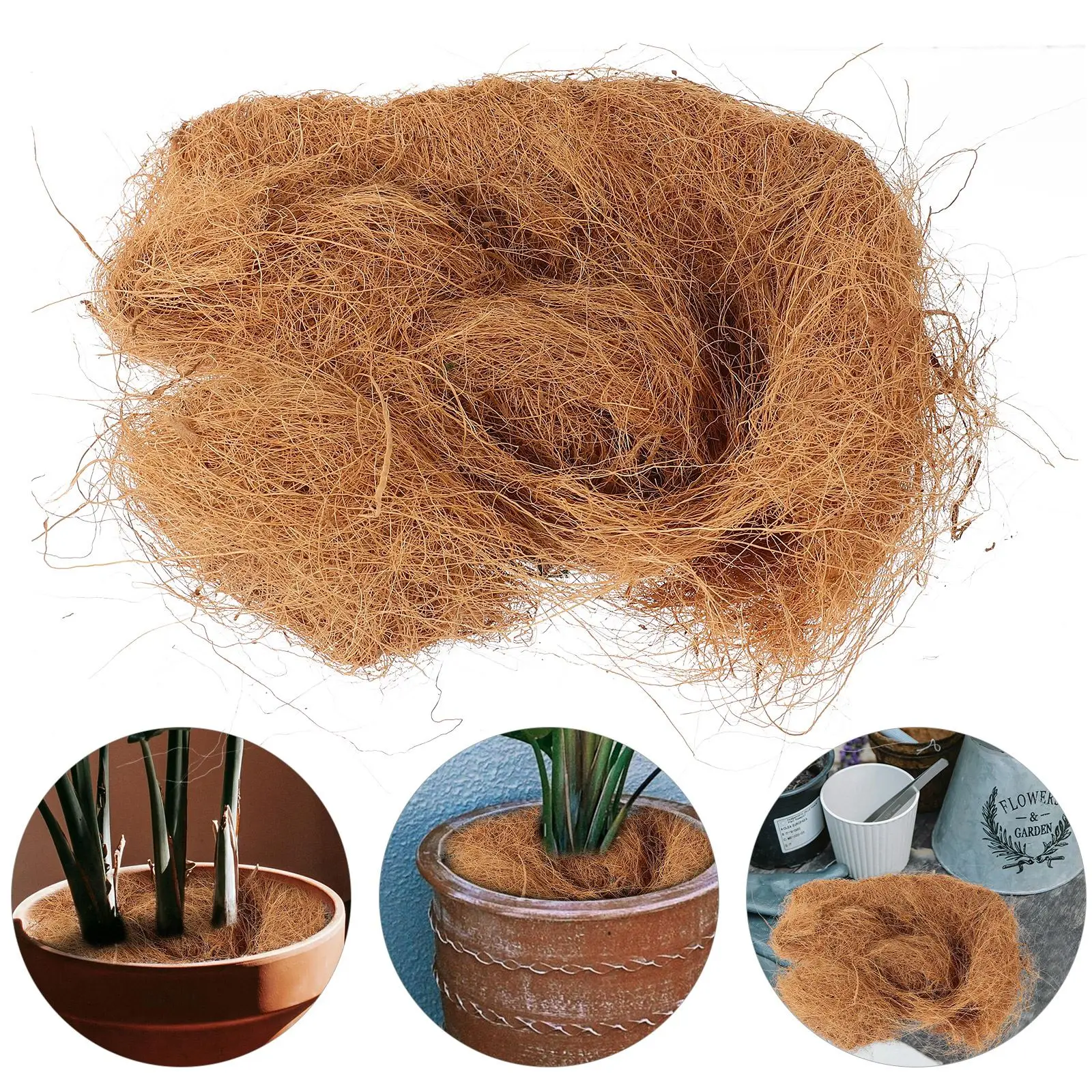 

100g Natural Fiber Flowerpot Cover Craft Insect-proof Protect Flower Plant Soil Keep Warm Reptile Bedding Bird Nest