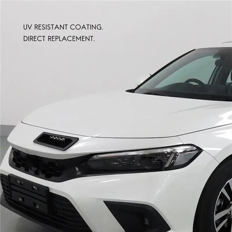 #02B Car Front Bumper Hood Vent Cover,Car Front Bumper Hood Vent for Honda Civic Audi-A4 B8 Golf BMW-E90 (Bright black)