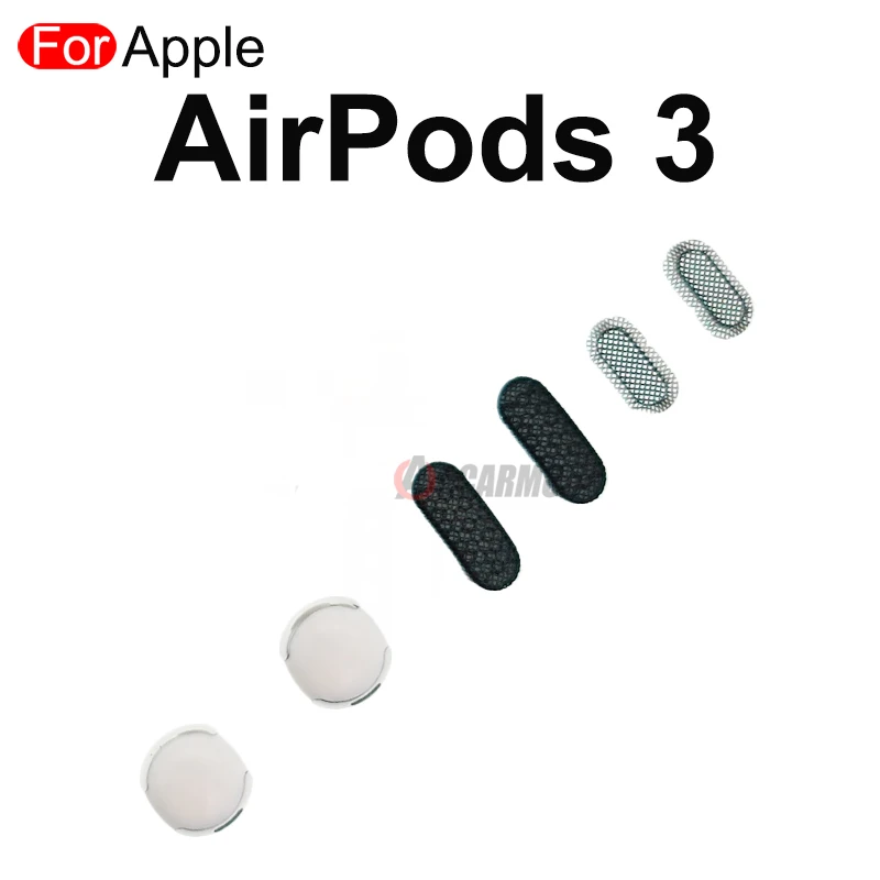 Aocarmo For Apple AirPods 3 Earphone Full Set Shell Case Top Bottom Housing With Magnet Dust Mesh Net Metal sheet Repair Part