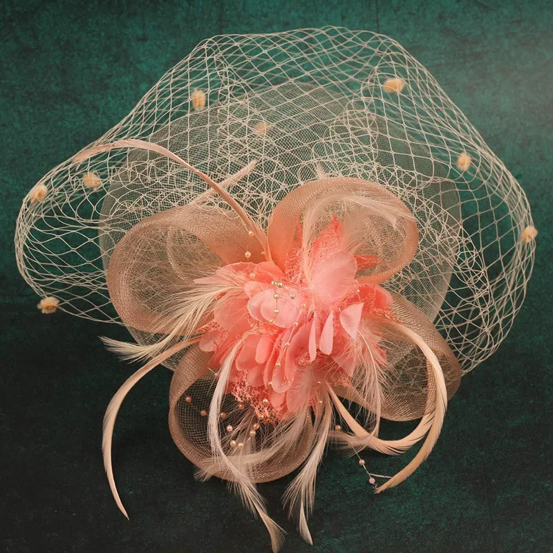 Womens Felt Fascinator Fishnet Veil Wedding Hair Accessories  display picture 1