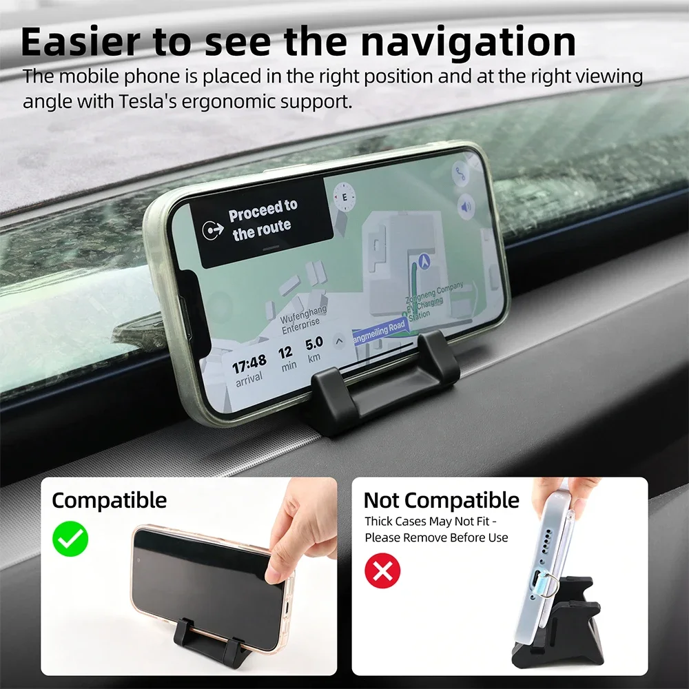 

For Tesla Model Y 2025 2026 Juniper Silicone Car Phone Holder for Model 3 Highland 2021-2023 2024-UP Dashboard Air Vent Bracket